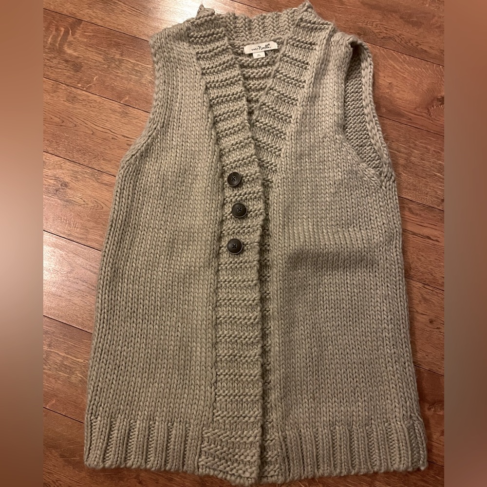 Simply Noelle Sleeveless Tan Knit Cardigan -XS